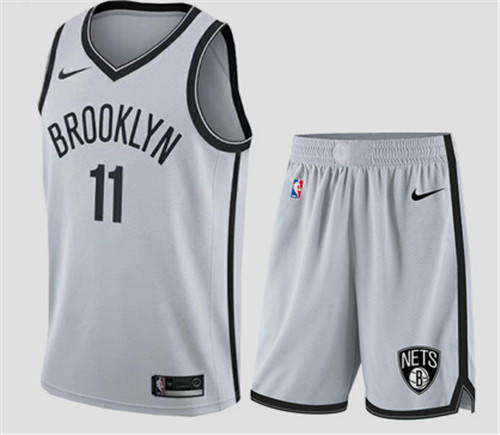 Men's Brooklyn Nets #11 Kyrie Irving White NBA 2019 Stitched Jersey(With Shorts) Men's Brooklyn Nets #11 Kyrie Irving White NBA 2019 Stitched Jersey(With Shorts)